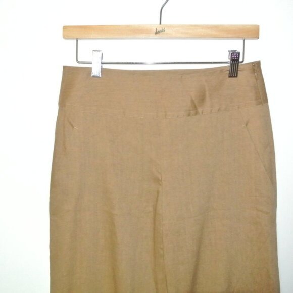 Donna Karan Collection Brown Linen Stretch Pants 4 - Picture 6 of 16
